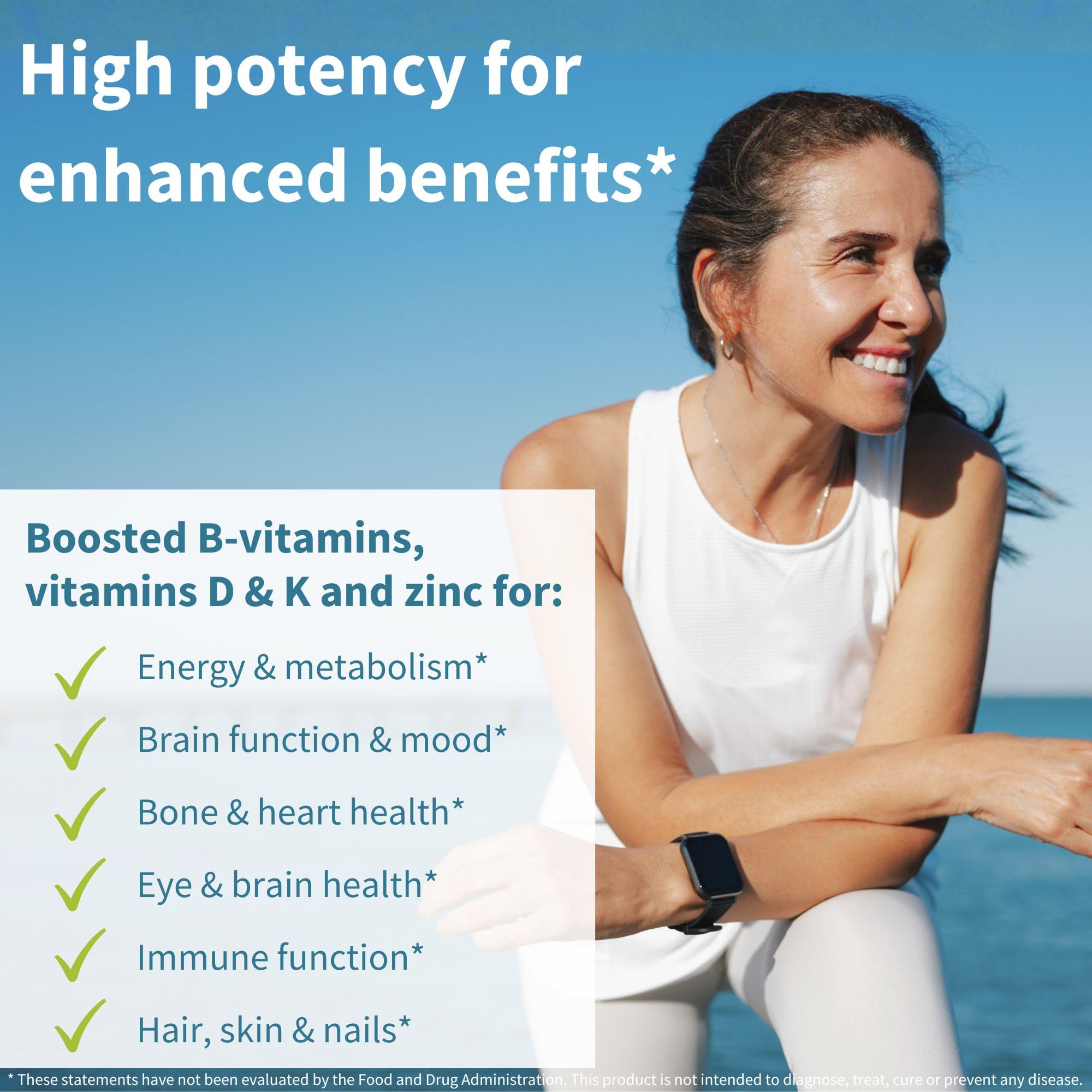 Igennus Methylated Women's 50+ Multivitamin capsules suggest all-day nutrient release.