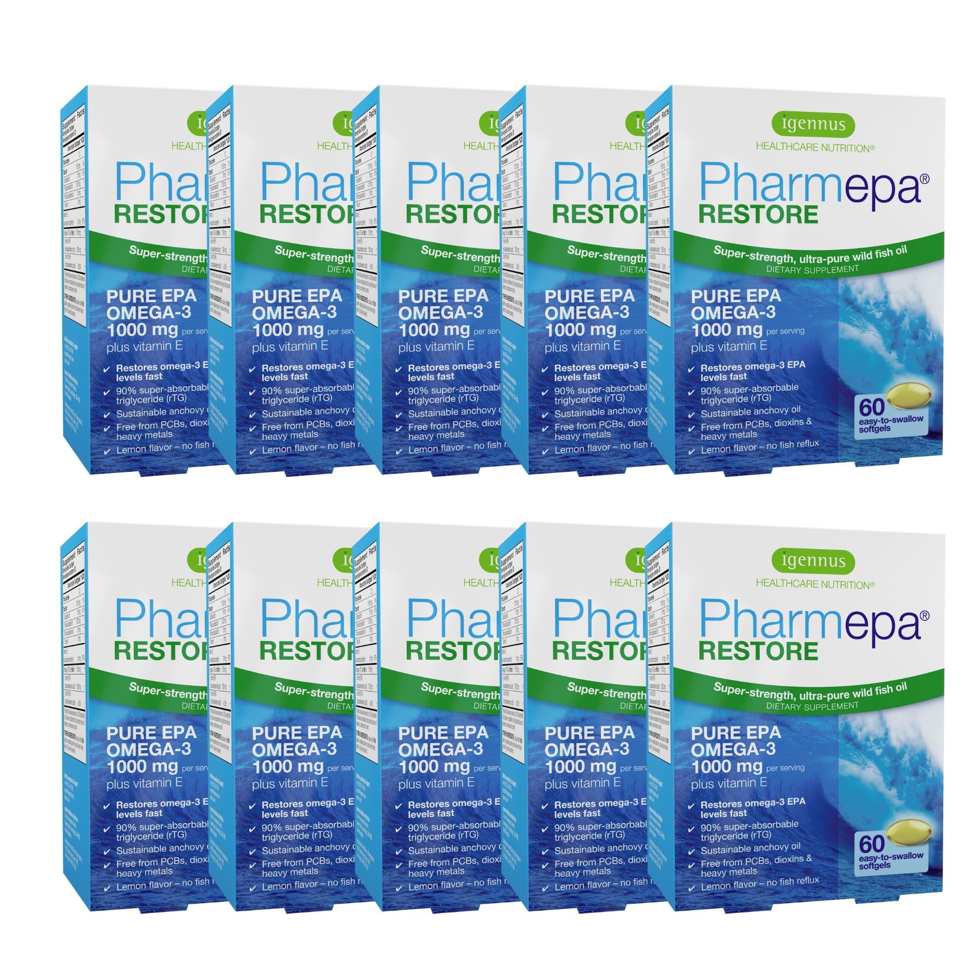 Igennus Pharmepa Restore lemon softgel bottle for high absorption EPA