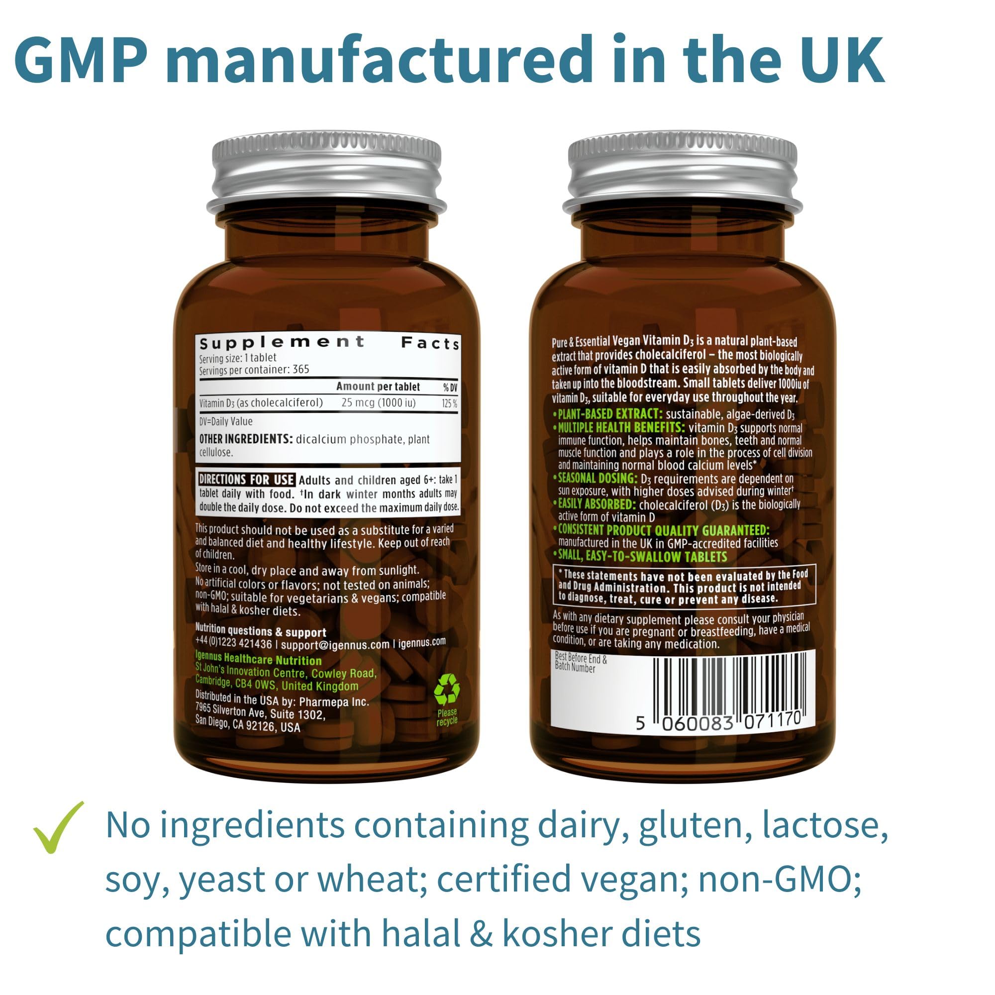 Igennus plant-based D3 ingredient visual reinforces vegan sourcing.