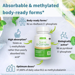 Igennus Super B-Complex bottle pour demonstrates easy daily dosing