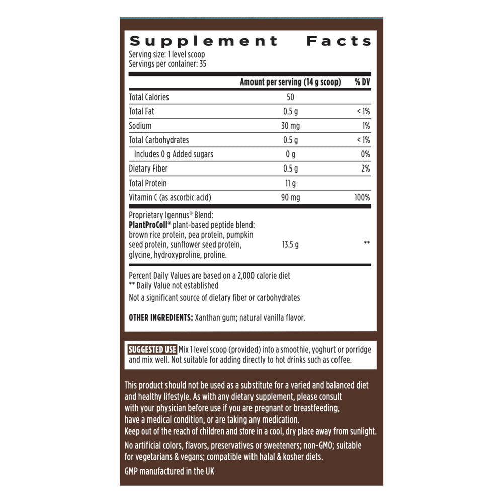Vitamin C cofactor note on packaging suggesting nutrient support.
