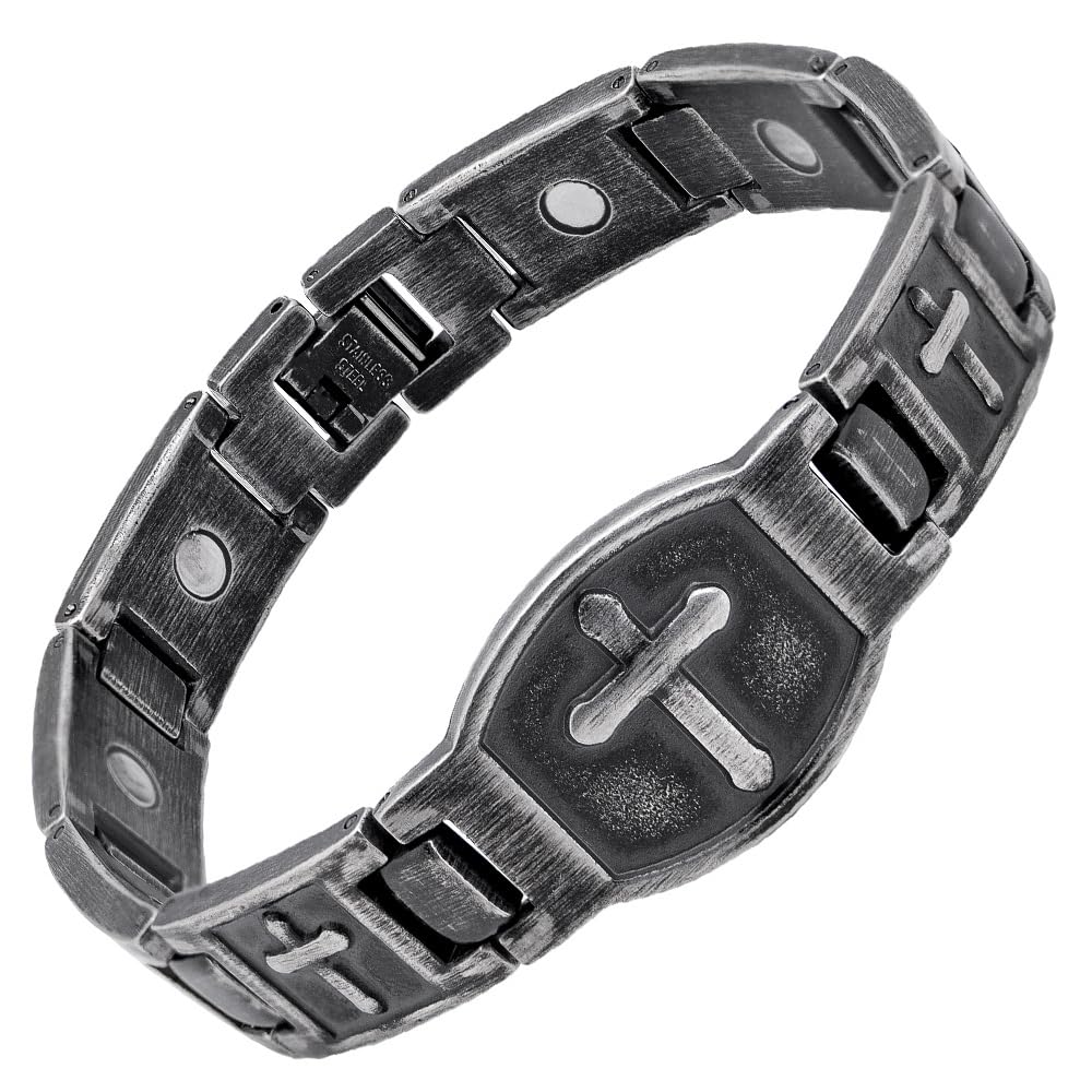 iHeartDogs For The Fallen Arlington bracelet front view, durable stainless steel.