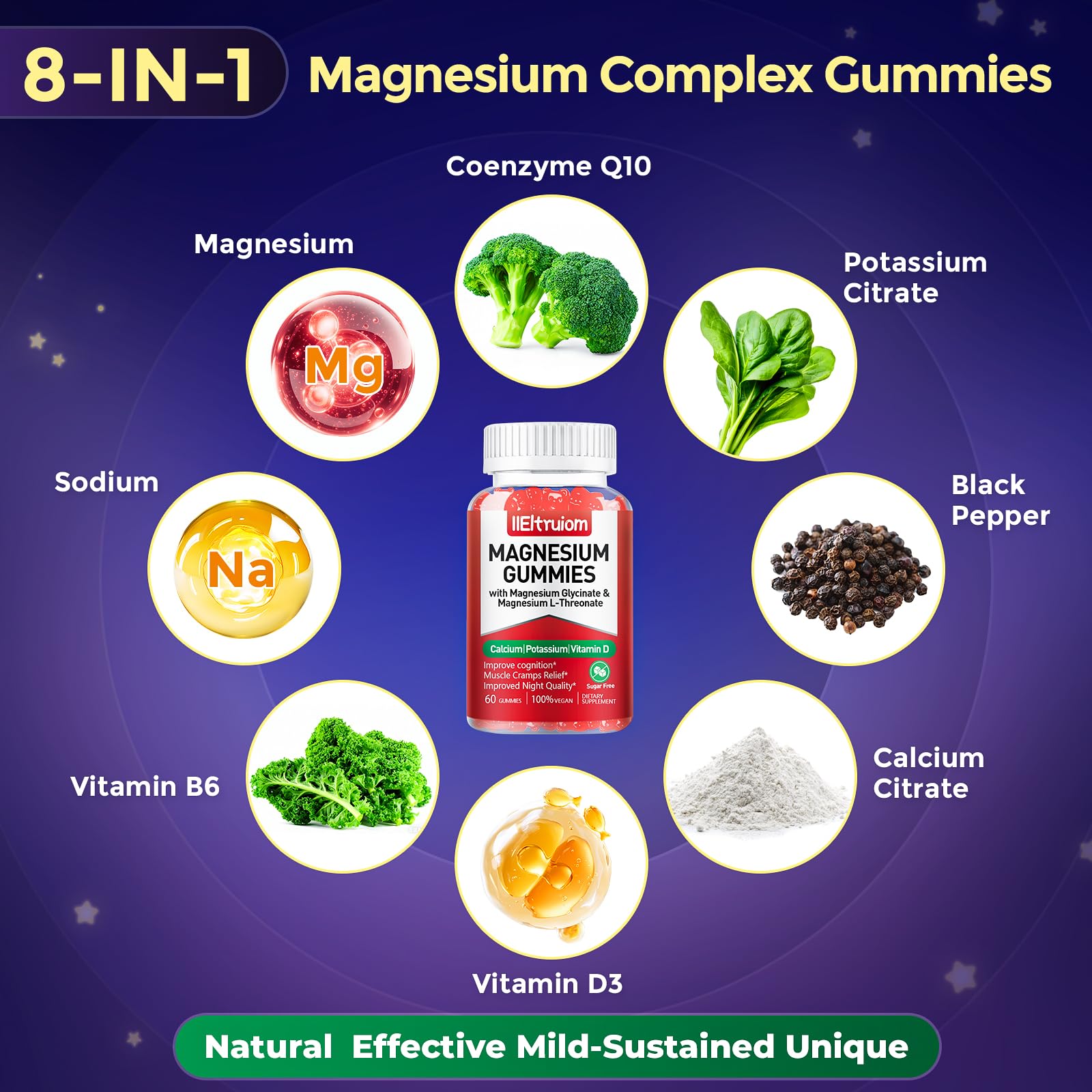 IIEltruiom label features Vitamin D3 and CoQ10 for potential energy support