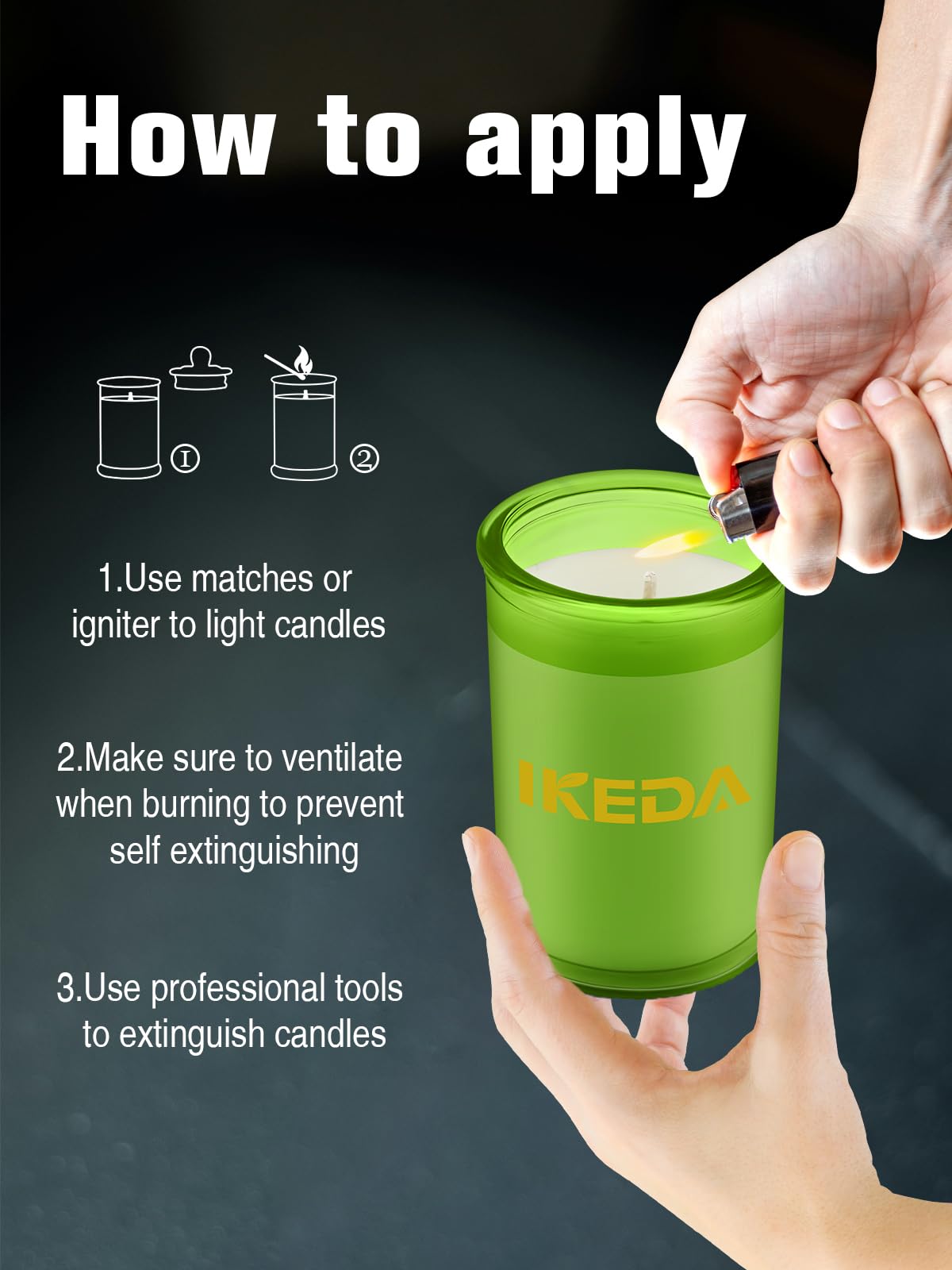 Ikeda Citrus Tea candle lit ambiance for cozy evenings.