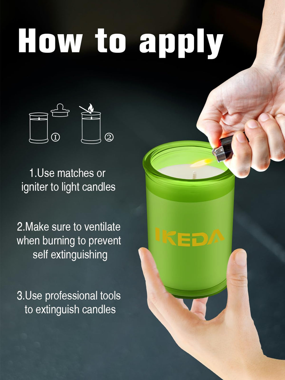 Ikeda Citrus Tea candle lit ambiance for cozy evenings.