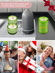Ikeda Citrus Tea large cylindrical candle for living rooms with long-lasting scent.