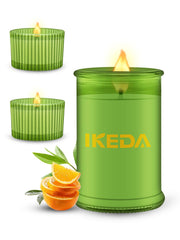Ikeda Scented Candles Set Citrus Tea small candle close-up for calming evenings.