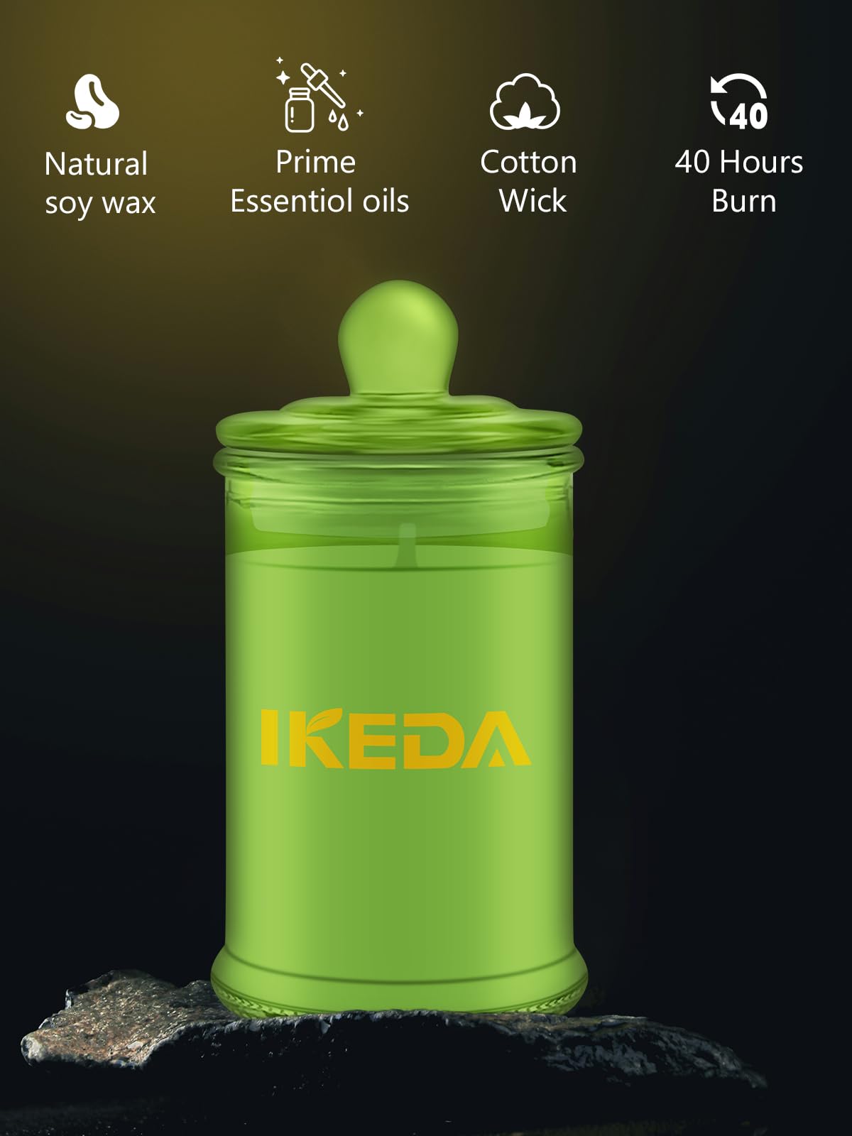 Ikeda Citrus Tea small candle adding chic home decor in any room.
