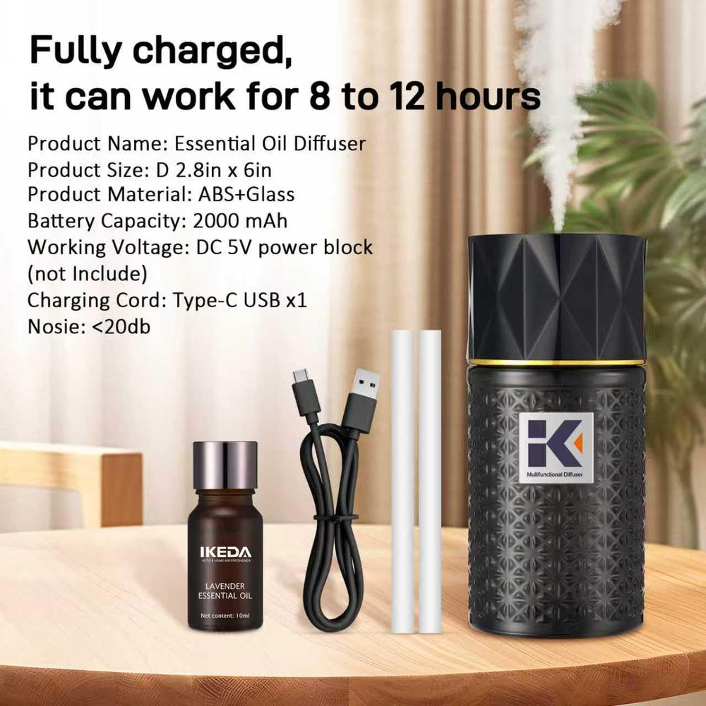 Ikeda Style-Life diffuser covers up to 800 sq ft with gentle diffusion.