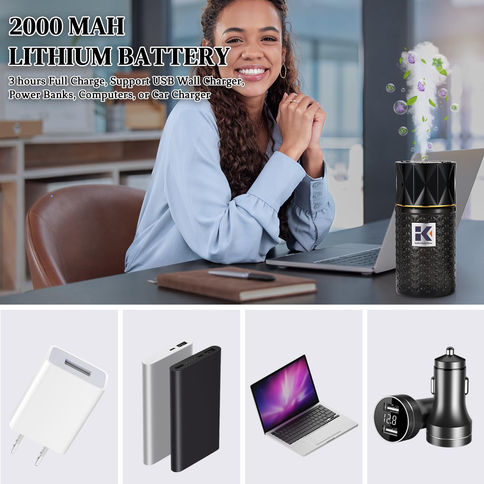 Ikeda Style-Life diffuser night light provides soft ambient glow.