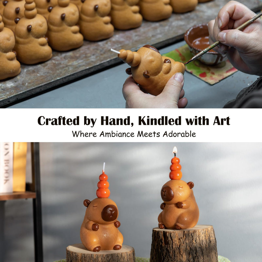 iLikePar Capybara candle burn-time and clean flame depiction.