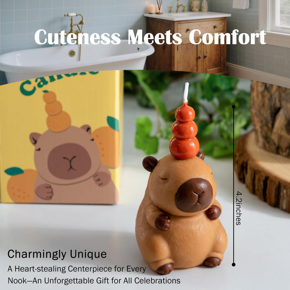 iLikePar Capybara candle dimensions indicate compact gift size.