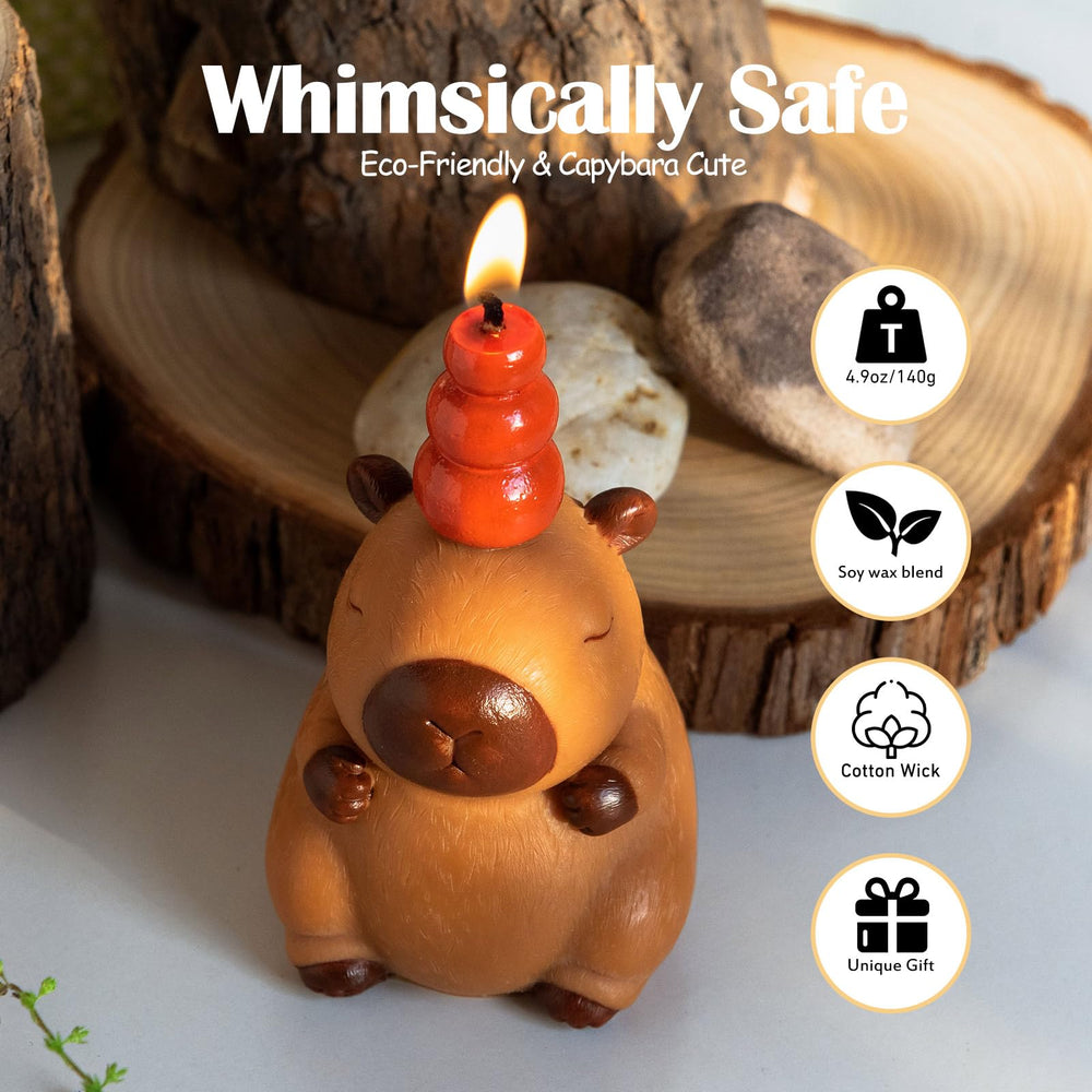 iLikePar Capybara candle label close-up shows craftsmanship.