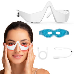 Iljimae red light therapy glasses provide full-coverage illumination for refreshed eye-area skin.