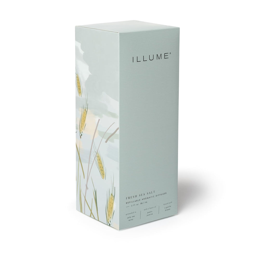 Illume diffuser refill pouring oil into the vessel for continued scent