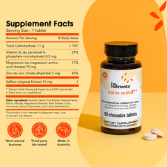I'm Nutrients Calm Mind child chews a tablet for easy daily use.