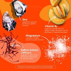 I'm Nutrients Calm Mind saffron closeup highlights mood-supporting saffron in kids formula.