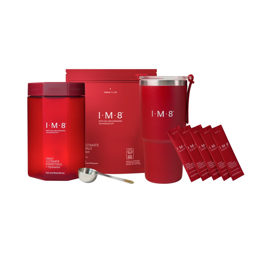 IM8 Daily Ultimate Essentials front packaging highlights a comprehensive daily wellness solution