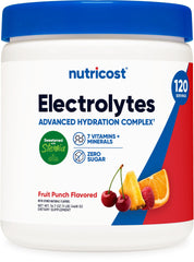 Nutricost Electrolyte Complex Powder (Fruit Punch) — Hydration Drink Mix with Vitamins & Minerals (120 Servings)