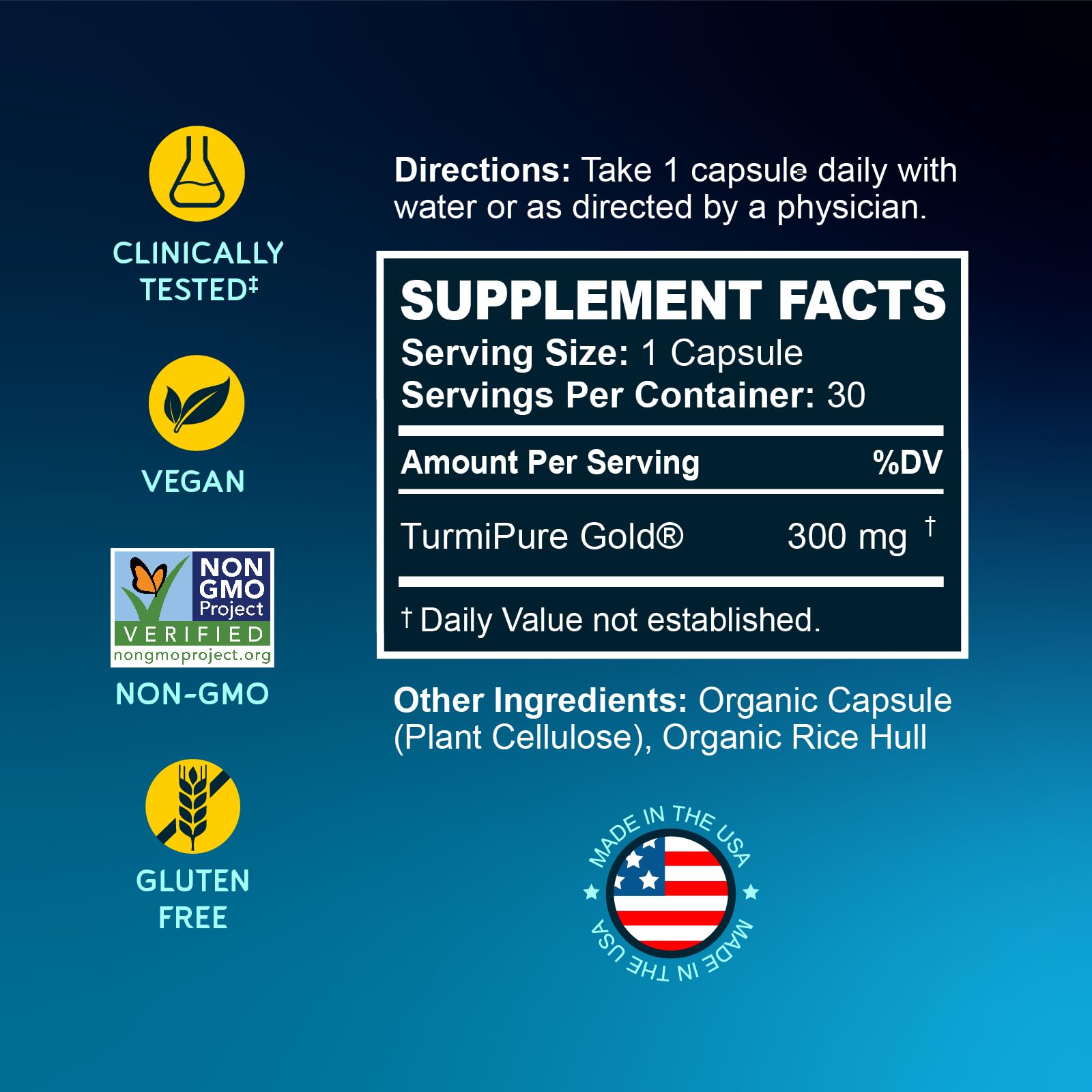 BioEmblem Turmeric Curcumin with Clinically Studied TurmiPure - 1 Small Cap Daily, 24x More Absorption Than Others - Joint Support, Healthy Inflammation Tumeric Supplements - Non-GMO - 30 Servings