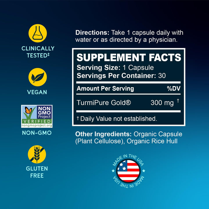 Product image 3: BioEmblem Turmeric Curcumin with Clinically Studied TurmiPure - 1 Small Cap Daily, 24x More Absorption Than Others - Joint Support, Healthy Inflammation Tumeric Supplements - Non-GMO - 30 Servings