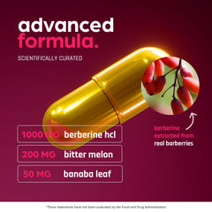 THINBI Berberine 1000mg Capsules | Bitter Melon & Banaba for Metabolic Support