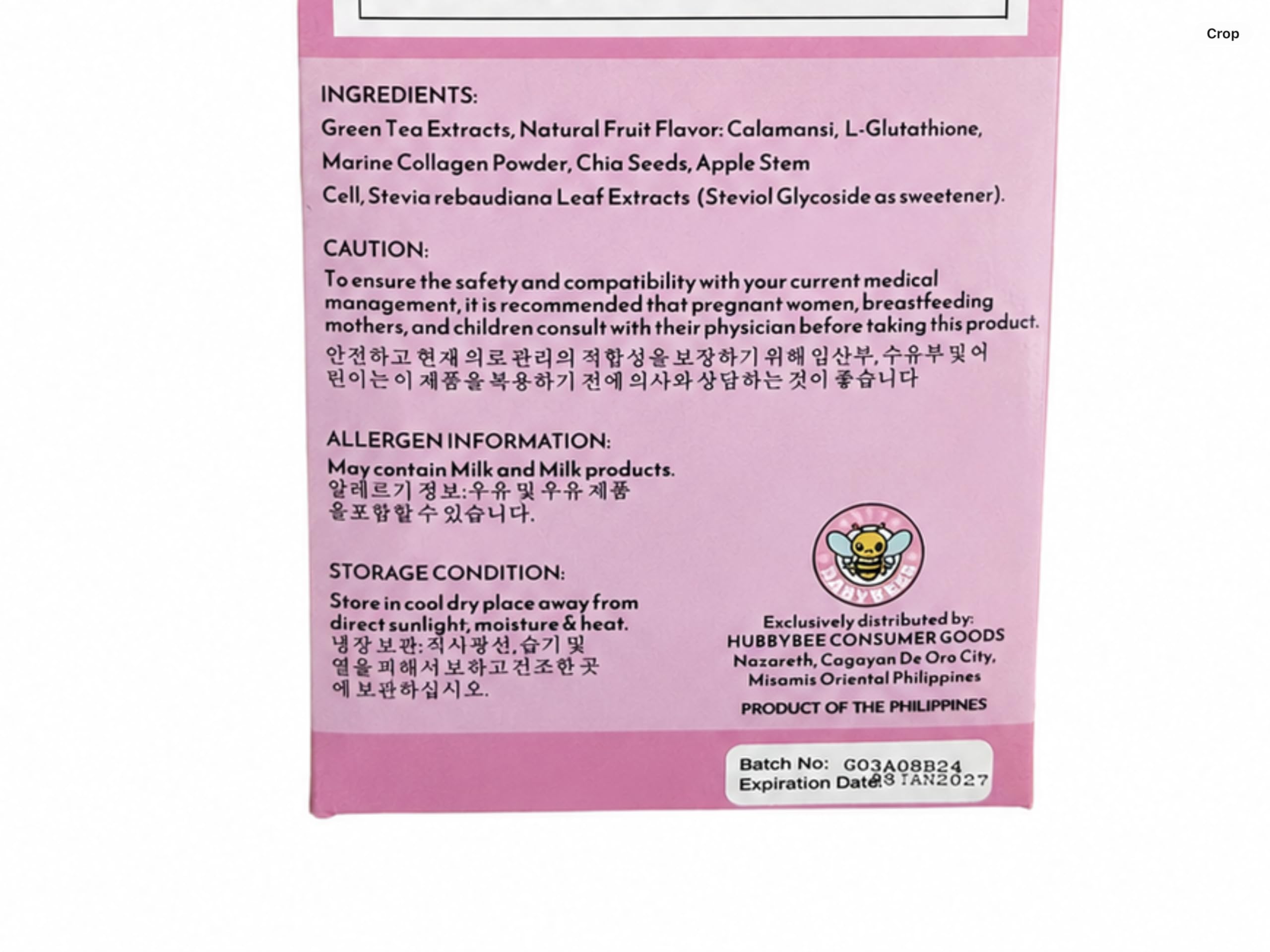 Hubby Bee Premium Collagen Booster Mix – Tala Glow – 50,000 MG Korean Hydrolyzed Marine Collagen with Japanese L-Glutathione & Apple Stem Cells, 10 Sachets (Calamansi & Green Tea)
