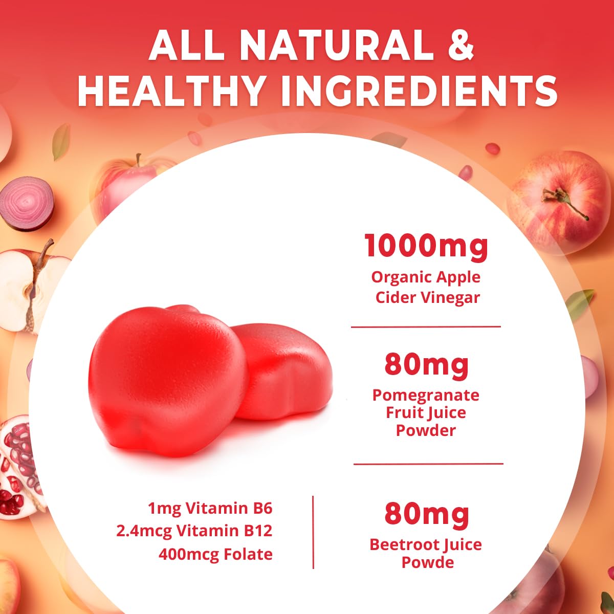 Divinity Nutra Apple Cider Vinegar Gummies with Mother – Detox & Metabolism Support