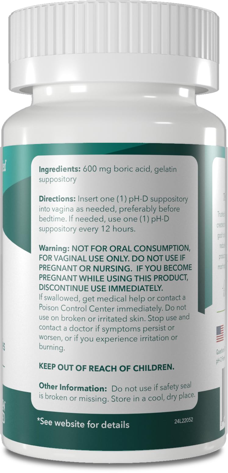 pH-D Boric Acid Vaginal Suppositories 24 Count + 5 Applicators Starter Bundle