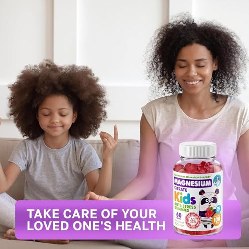 DR. MORITZ Sugar-Free Calm Magnesium Gummies for Kids and Adults – Raspberry Flavor, Magnesium Citrate, Non-GMO – 2-Pack (60 Count)