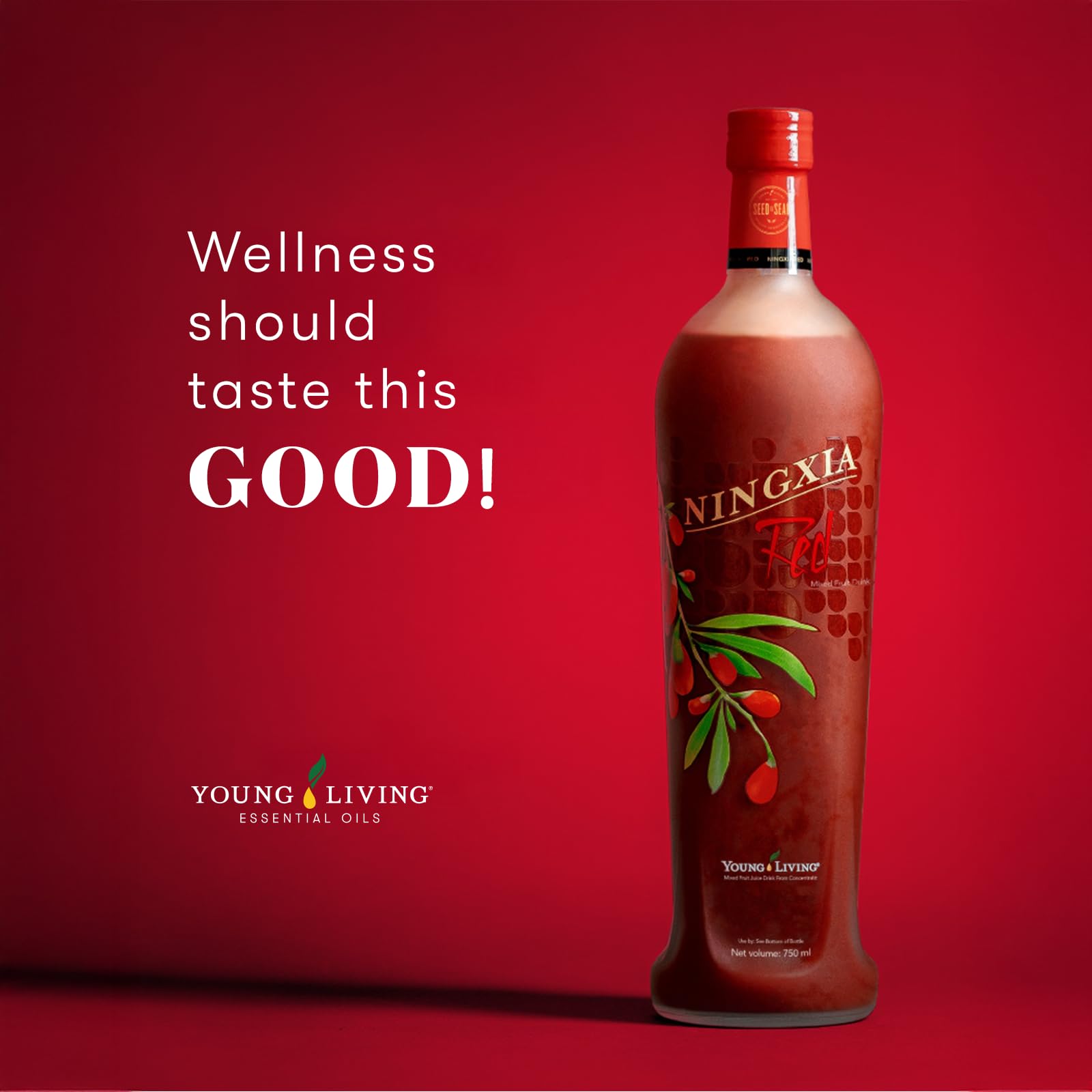 Young Living NingXia Red Antioxidant Drink – 25.35 fl oz | Superfruit with Wolfberry & Essential Oils