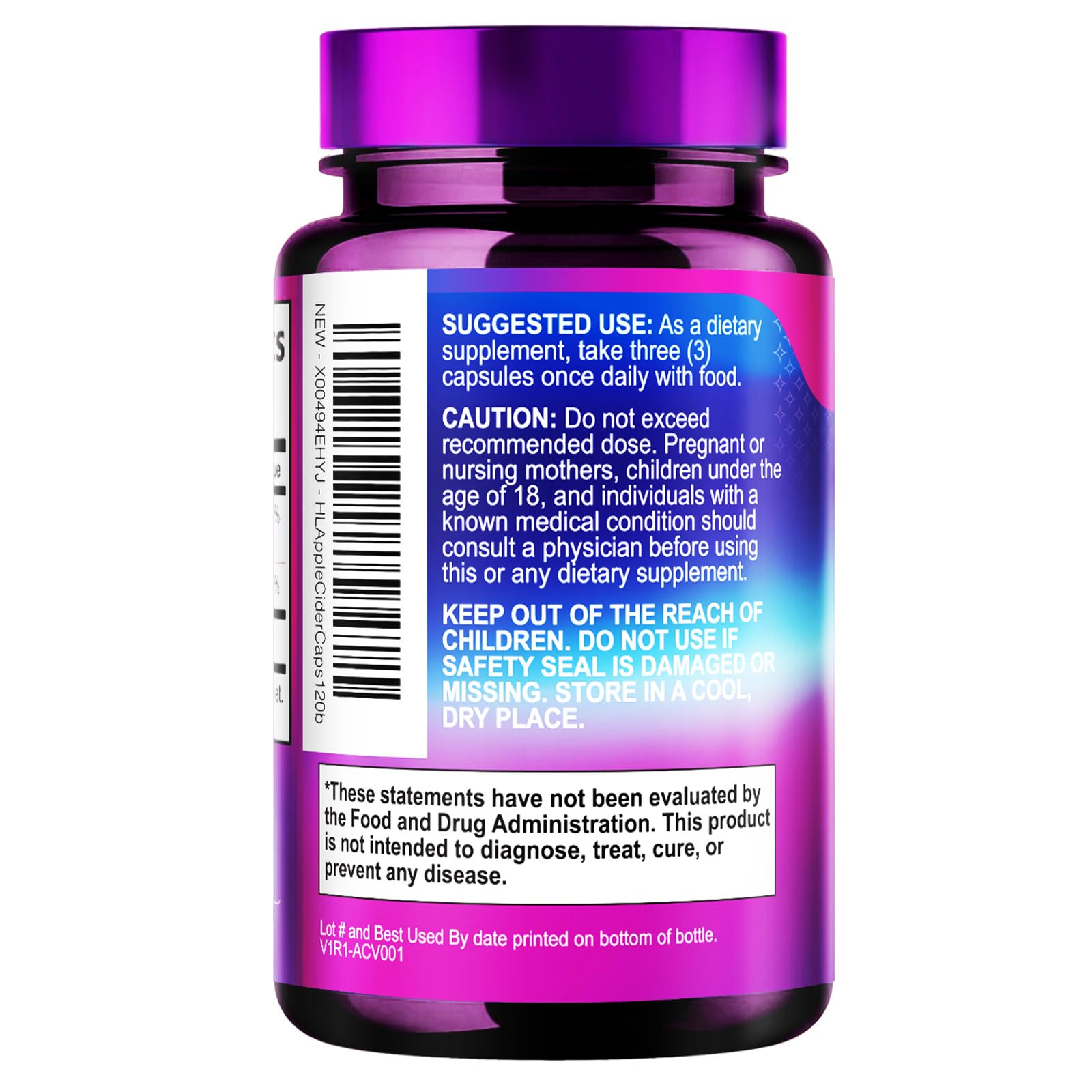Hello Lovely! Apple Cider Vinegar Capsules 1877mg – Extra Strength with Vitamin D3 & Zinc