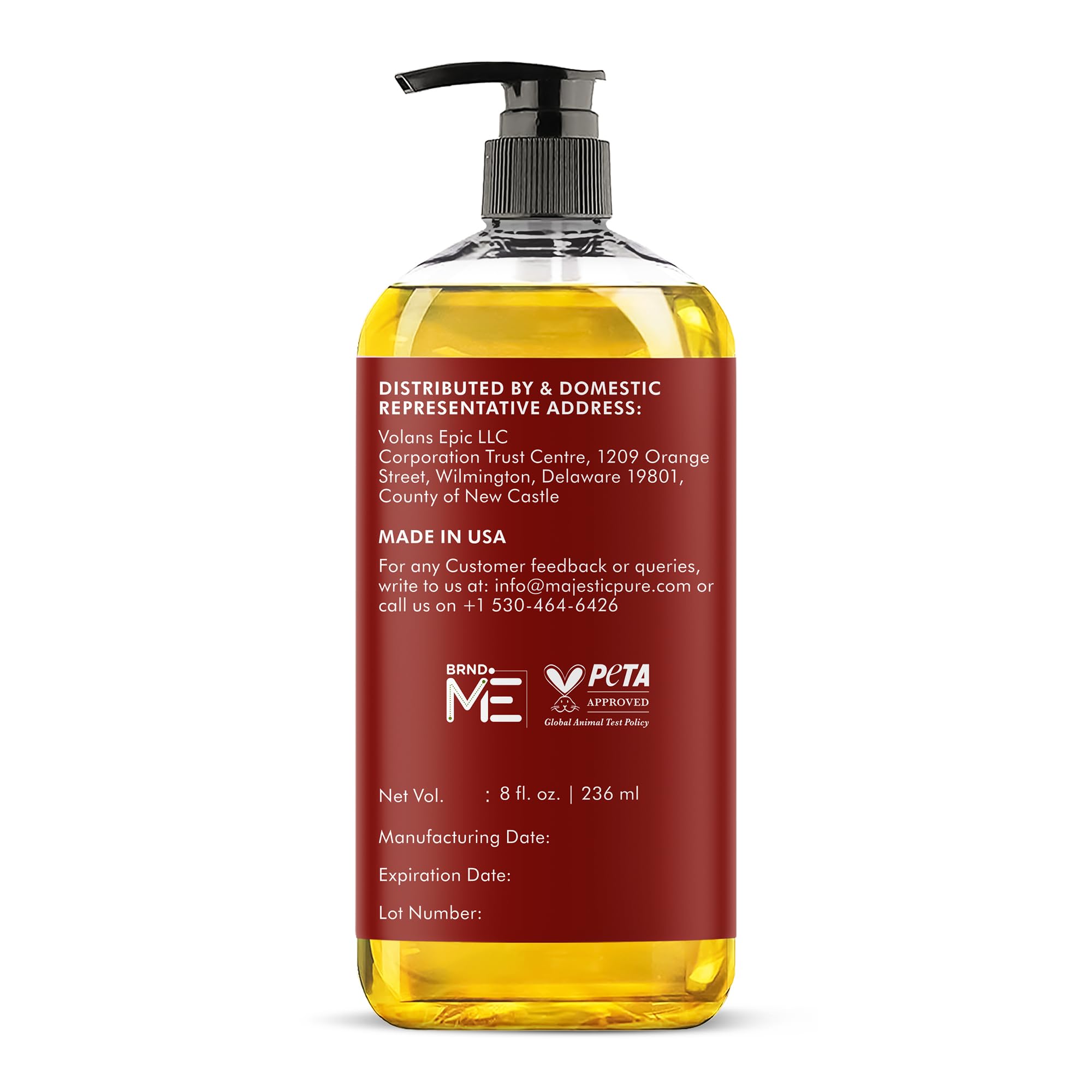 Majestic Pure Frankincense Scar & Stretch Massage Oil – Hydrating and Relaxing for All Skin Types (8 fl oz)