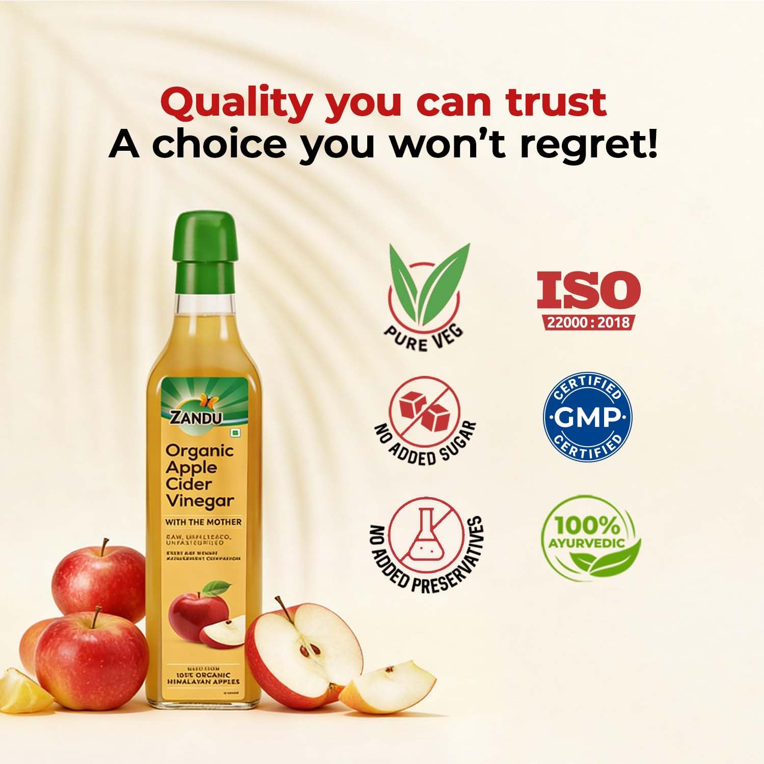 Zandu Organic Apple Cider with Mother of Vinegar – 500 ml