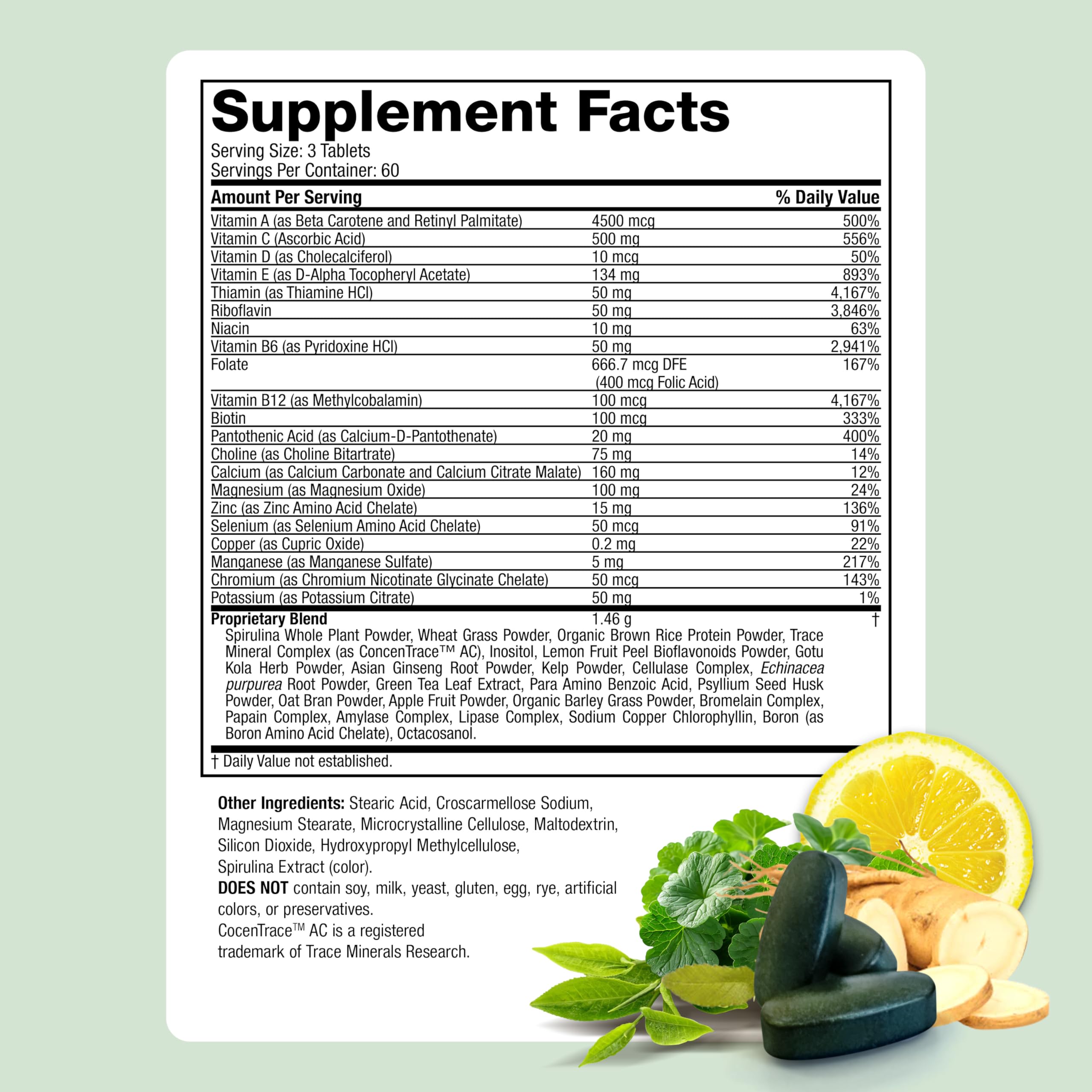 Life's Fortune Whole Food Multivitamin & Mineral – Energy Support (180 Vegetarian Tablets)