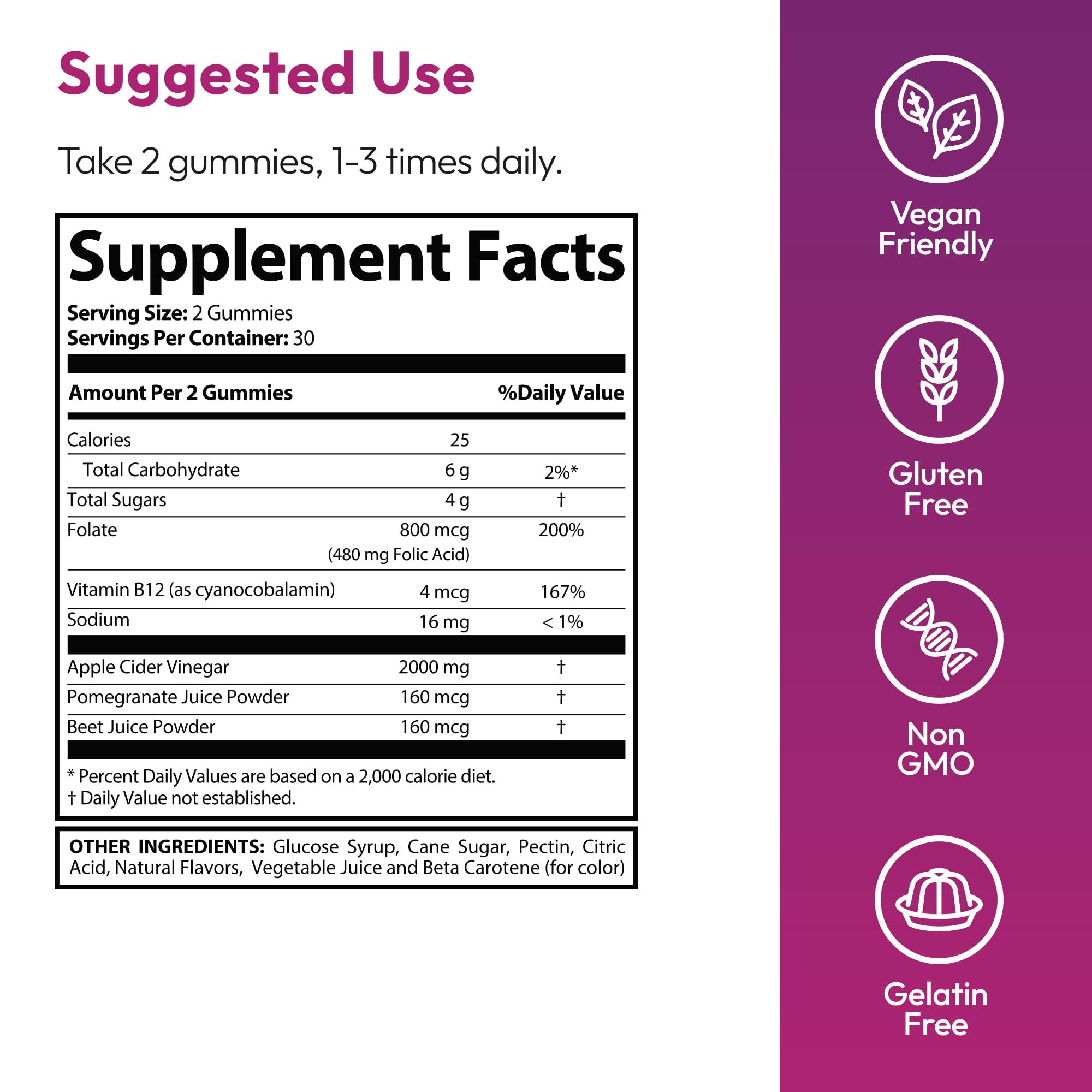 Justified Laboratories Bliss Keto ACV Gummies – 3 Pack, 180 Gummies, Vegan, Non-GMO, Apple Cider Vinegar with Pomegranate & Beet Juice