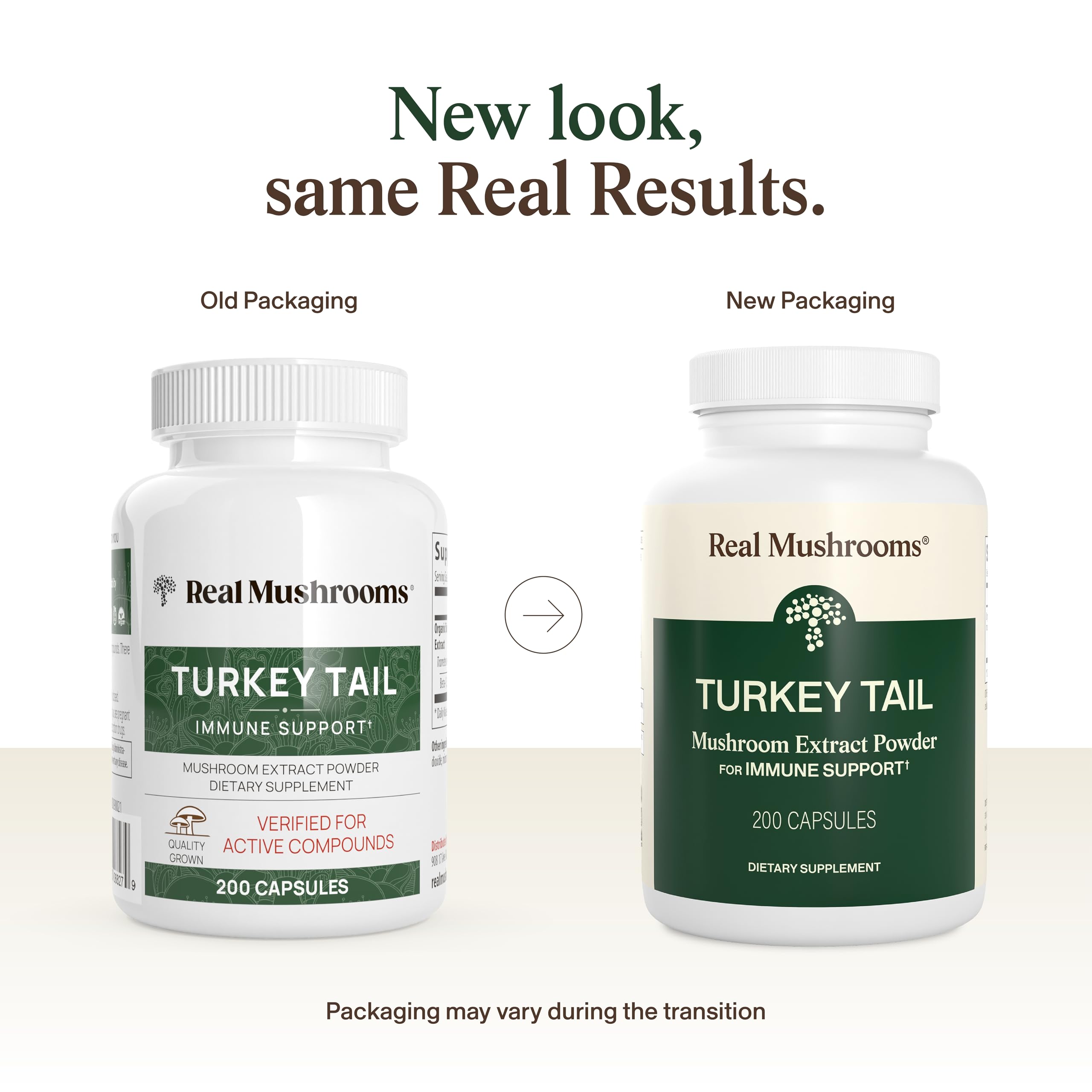 Real Mushrooms Turkey Tail Capsules – Organic Mushroom Extract, 200 Count