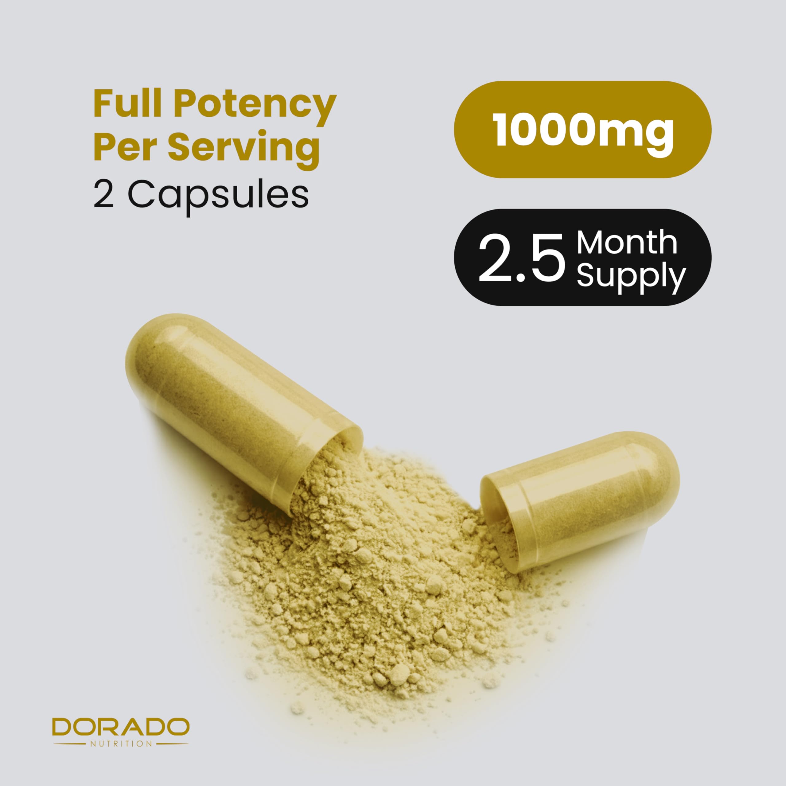 DORADO NUTRITION Shilajit Capsules — 85+ Trace Minerals, 1000mg per Serving, 75 Day Supply