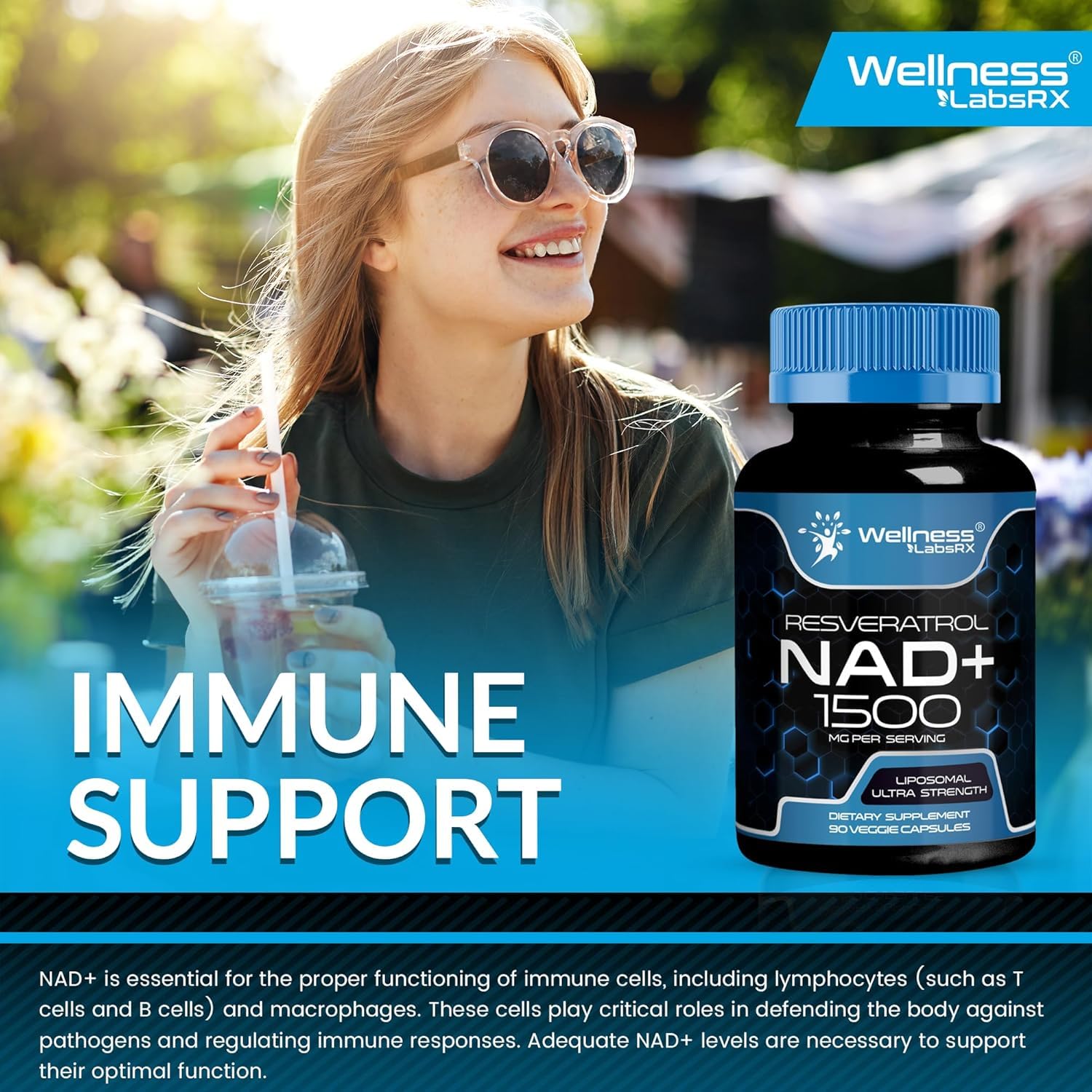 Wellness LabsRx Liposomal NAD+ Supplement 1500mg – USA Made, 3-Pack for NAD+ Support, Energy & Cellular Health