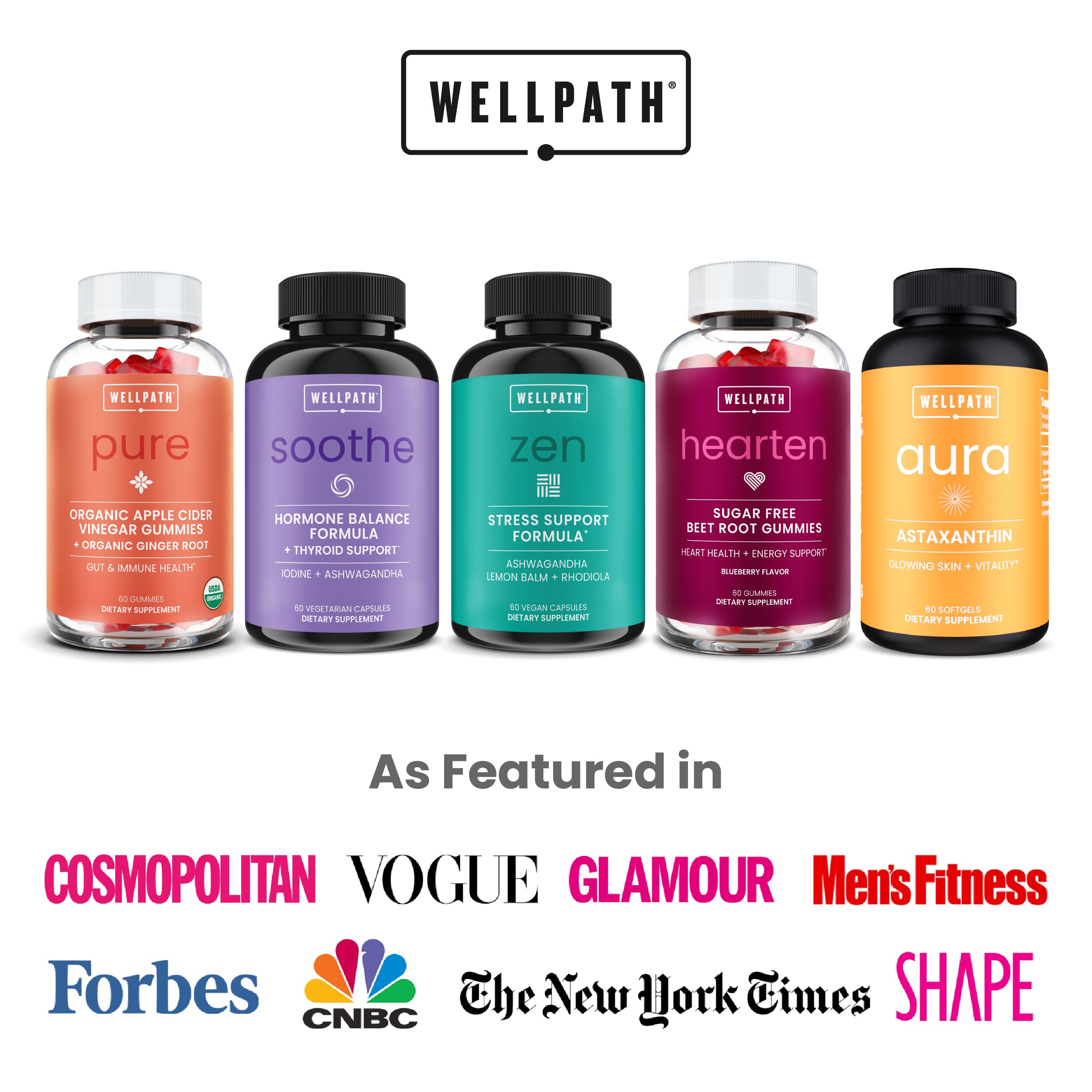WellPath Organic ACV Gummies with The Mother – Ginger & Apple Cider Vinegar, Vegan, USDA Organic, 60 Ct