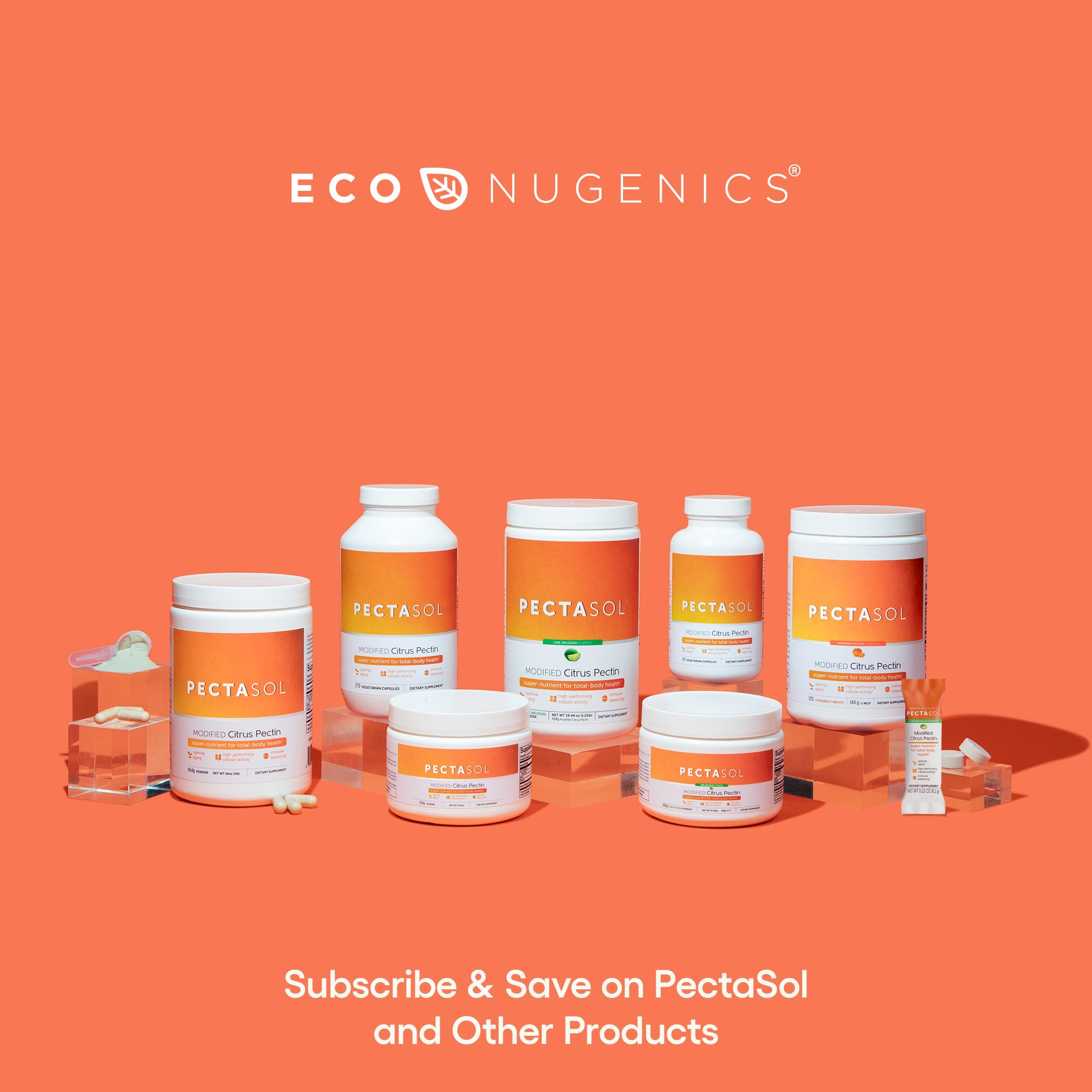 EcoNugenics PectaSol Modified Citrus Pectin – 551g Lime Powder for Total-Body Health & Galectin-3 Support