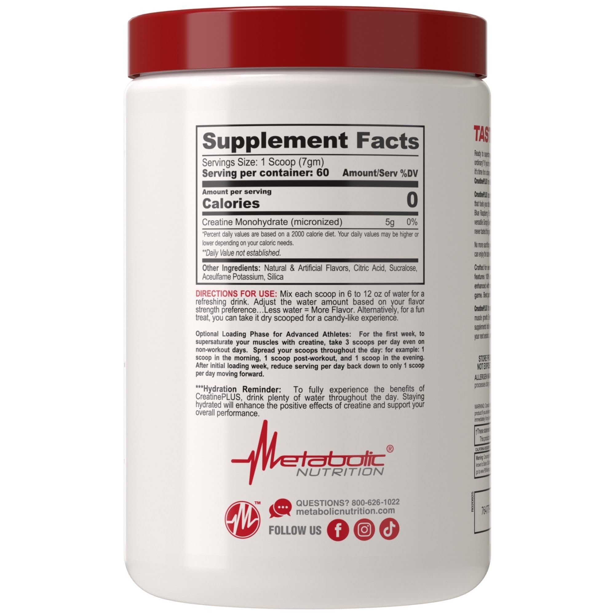 Metabolic Nutrition CreatinePLUS 420g Green Apple – Micronized, Vegan