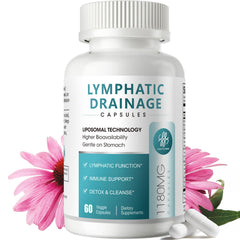 iMATCHME Lymphatic Drainage bottle close-up showing the herbal blend for daily support