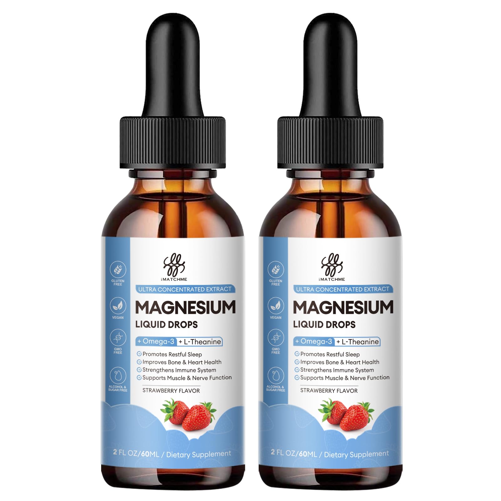 iMATCHME Magnesium Liquid Drops bottle pouring, for calm and sleep support