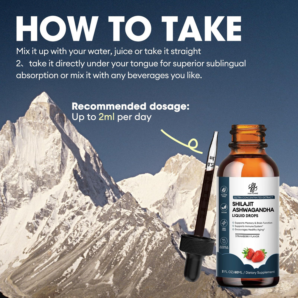 iMATCHME Shilajit liquid drop sugar-free label on bottle