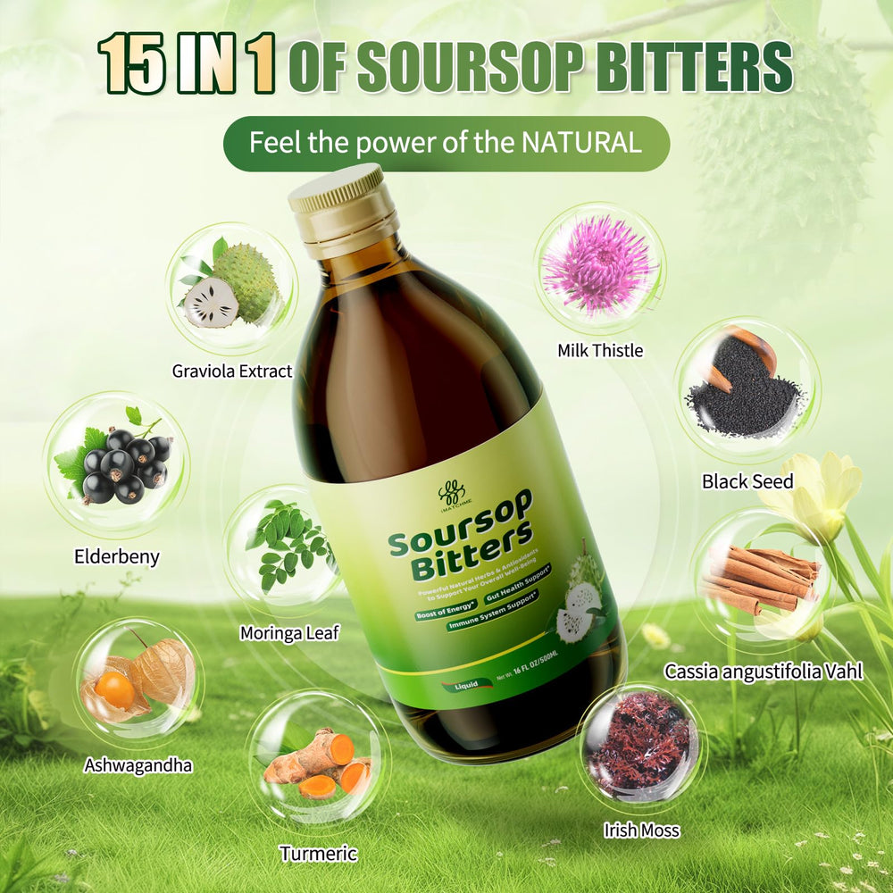 iMATCHME Soursop Bitters bottle with dropper for easy daily dosing.