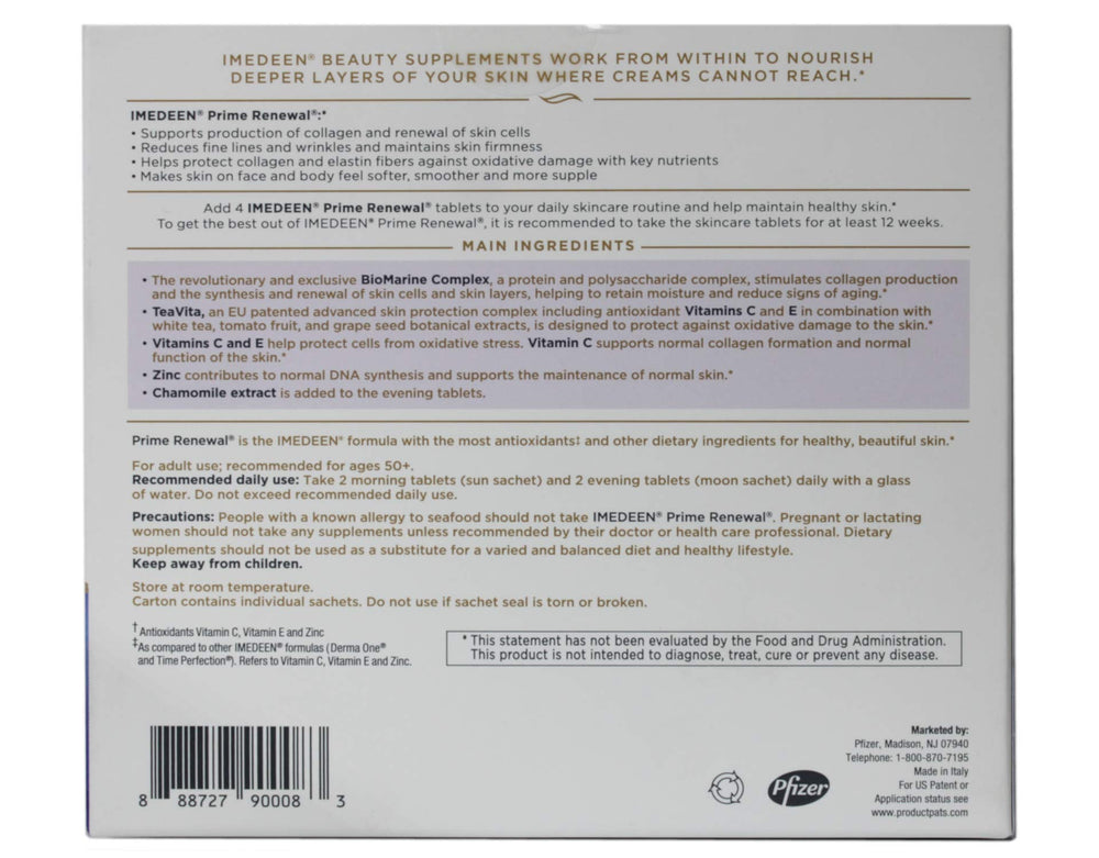 Hand holding Imedeen Prime Renewal tablet for easy daily dosing