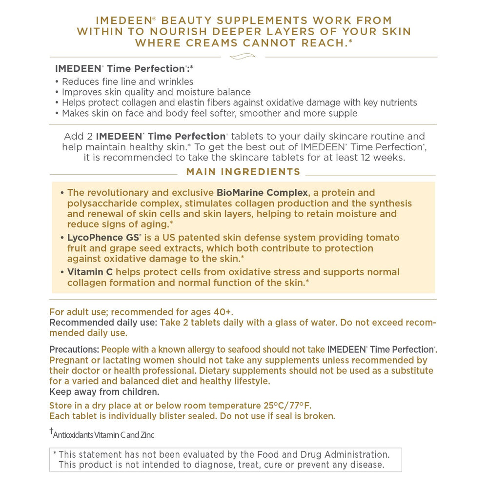 Imedeen Time Perfection daily dose ready for two-tablet routine