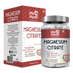 iMeMyself Magnesium Citrate Capsules bottle front for daily wellness.