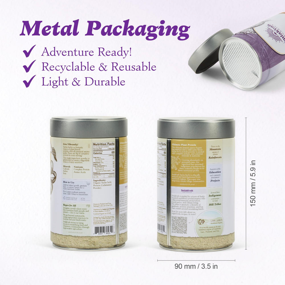 Imlak'esh Organics Sacha Inchi Protein ingredients highlight sustainable sourcing.